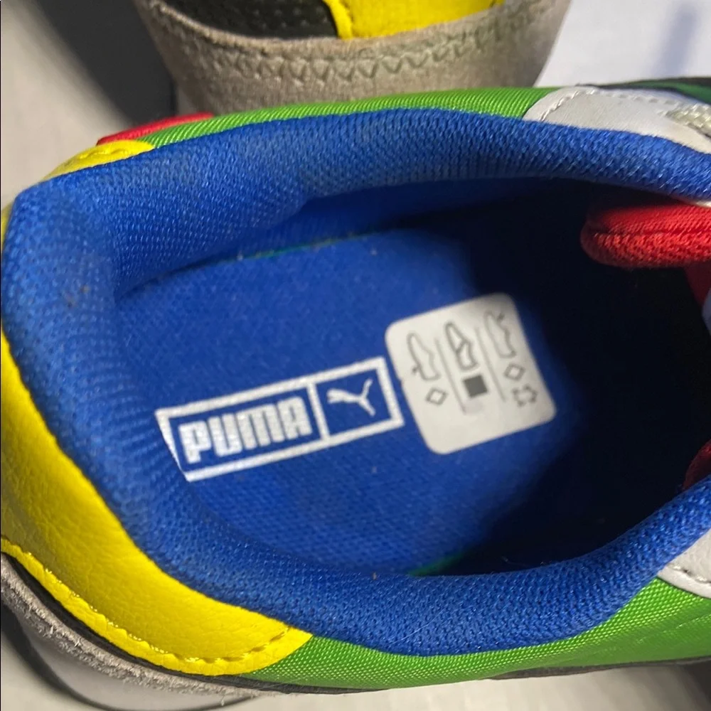 PUMA Kids “Future Rider” Sneakers in Gray, Green, and Red - Picture 5 of 8